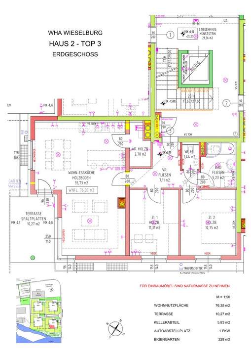 Zentral gelegene 3 Zimmer Gartenwohnung in Wieselburg