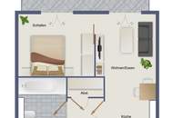Schöne 2-Zimmer-Wohnung mit großer Loggia in den ruhigen Innenhof