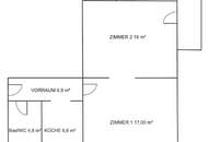 Hochwertig sanierte 2-Zimmer-Anlegerwohnung mit 9 m² Balkon ins Grüne - absolute Ruhelage