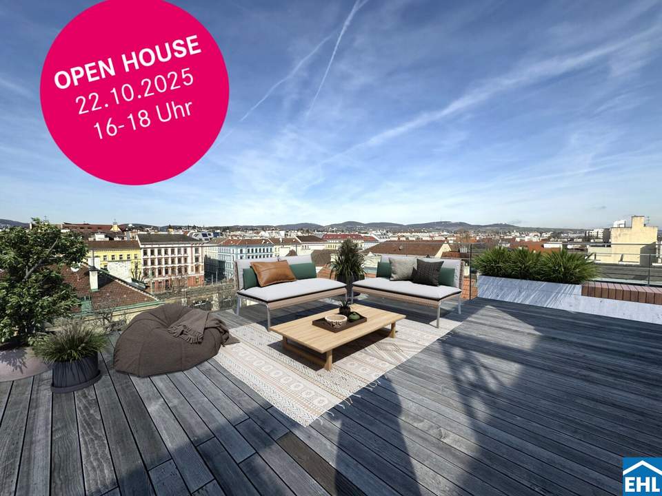 Einzigartige Dachgeschoss-Maisonette mit Weitblick – Wohnen über den Dächern Wiens