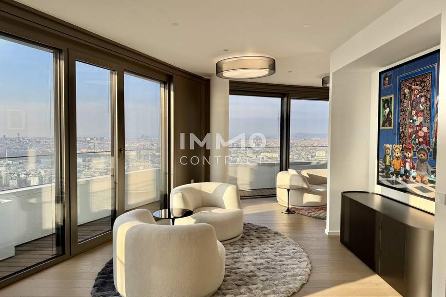 Luxury Residence with breathtaking Skyline Views: DANUBEFLATS Vienna, Wohnung-miete, 6.400,00,€, 1220 Wien 22., Donaustadt