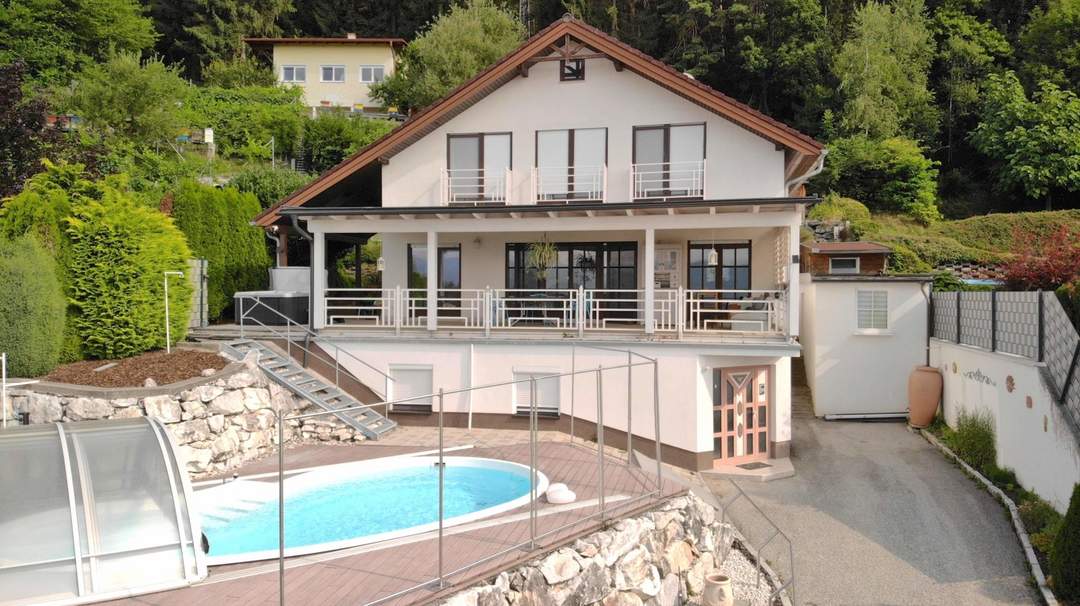 Chamantes Einfamilienhaus in sonniger und ruhiger Panoramalage über Völkermarkt