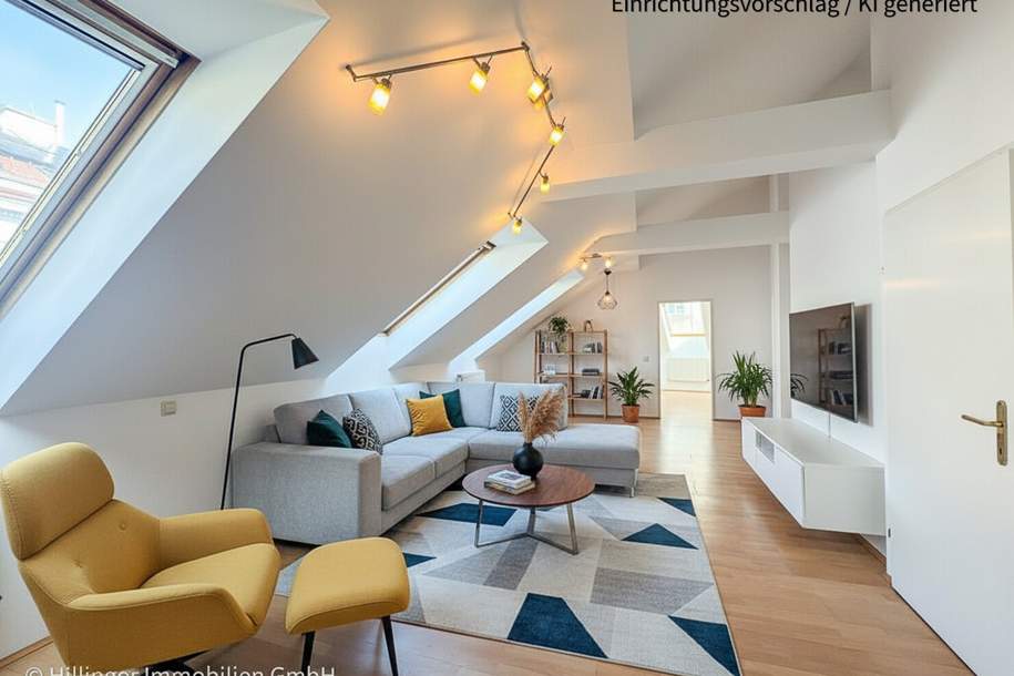 Unter € 3.550/m² beim Bahnhof Floridsdorf | 72 m² DG-Wohnung, 2 Zimmer, sofort beziehbar, Wohnung-kauf, 255.000,€, 1210 Wien 22., Donaustadt