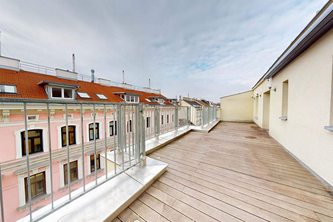Das gesamte Dachgeschoss mit zwei Terrassen – ganz für Sie allein! - nähe Yppenplatz