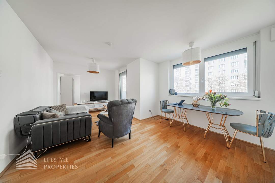 Modernes City-Living bei der UNO-City: Exklusive 3-Zimmer-Wohnung mit zwei Loggien
