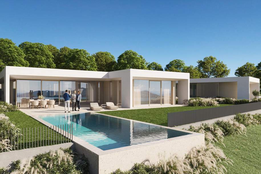 Projekt Lake Residence 9201: Atrium-Bungalow für höchste Ansprüche - herrlicher Wörtherseeblick, Haus-kauf, 1.890.000,€, 9201 Klagenfurt Land