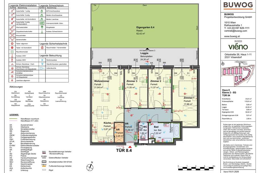 viéno - Gartentraum: Gemütliche 4-Zi-Wohnung in ERSTBEZUG ab 11/2026, provisionsfrei vom Bauträger, Wohnung-miete, 2.306,91,€, 2331 Mödling