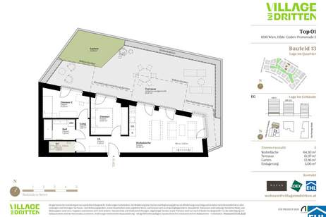 URBAN DAHEIM - VILLAGE IM DRITTEN, Wohnung-kauf, 574.000,€, 1030 Wien 3., Landstraße