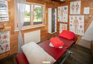 Naturnah wohnen mit vielfältigen Nutzungsmöglichkeiten – charmantes Holzblockhaus mit Wintergarten und Sauna in Stratzing