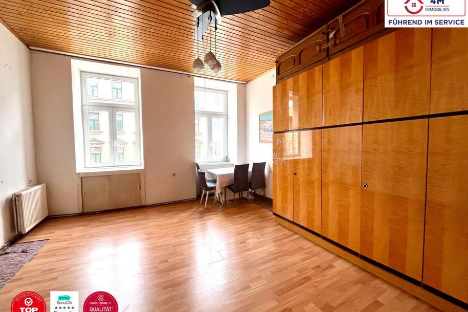 Sanierungsbedürftige Wohnung mit perfekter Anbindung – nur wenige Schritte zur U-Bahn!, Wohnung-kauf, 129.000,€, 1150 Wien 15., Rudolfsheim-Fünfhaus