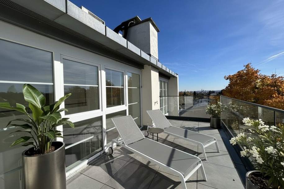 ERSTBEZUG NACH SANIERUNG! Sonnige 5-Zimmer DG-Maisonette mit 3 Terrassen, Galerie + Tiefgaragenplatz! 1190!, Wohnung-kauf, 1.490.000,€, 1190 Wien 19., Döbling