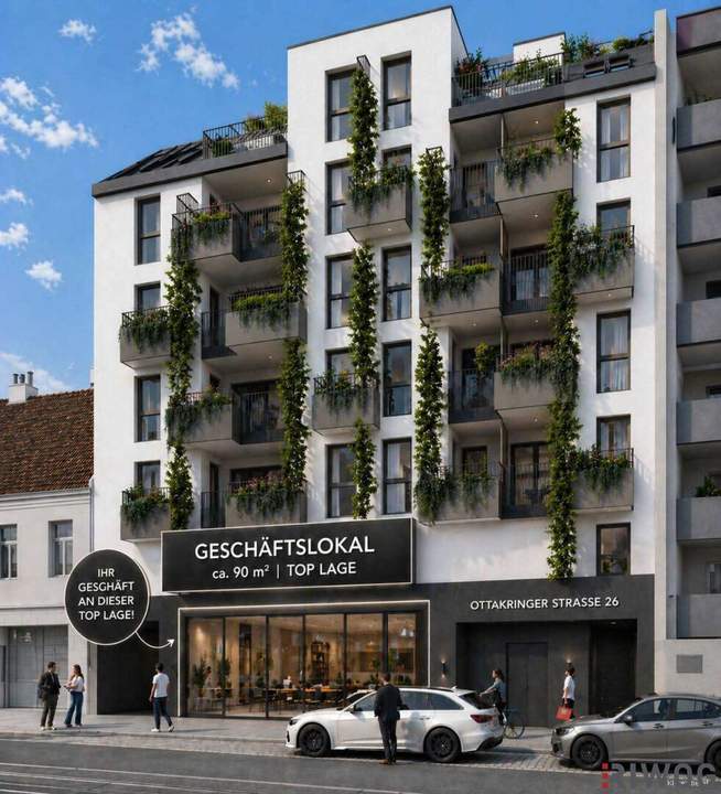 ERSTBEZUG | Vielseitige Geschäftsfläche auf der Ottakringer Straße inkl. einem Garagenstellplatz | Fernwärme | Nachhaltiges Bauprojekt