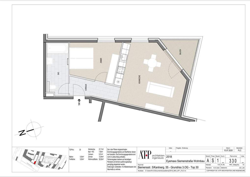 Moderne 2-Zimmer Balkon Wohnung in unmittelbarer Nähe zur SCN