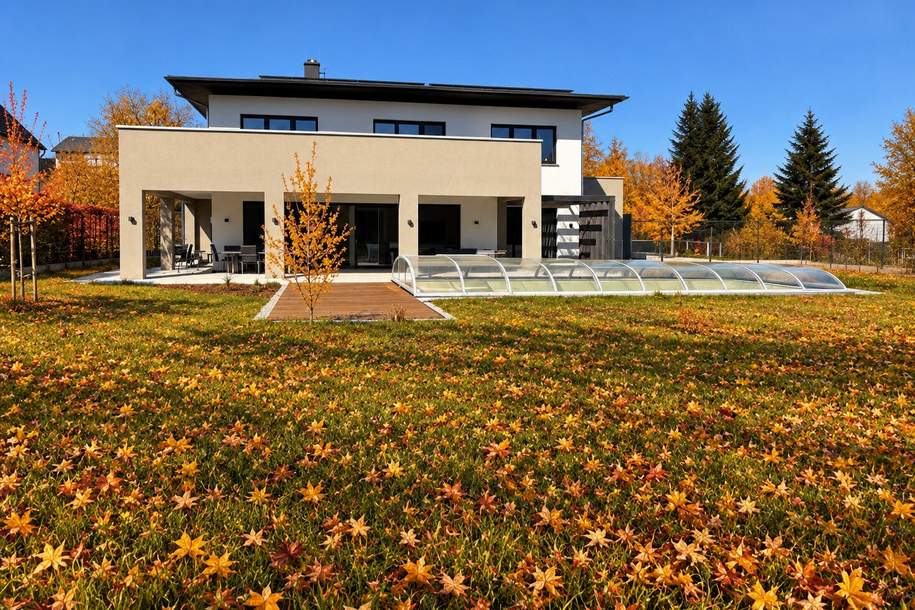 MUSIK, NATUR und LUXUS | Traumvilla mit Vielzweck-Tonstudio | großzügiger Außenbereich mit Pool | Photovoltaik | Smart-Home-System | Naturpanorama, Haus-kauf, 1.495.000,€, 4616 Wels-Land