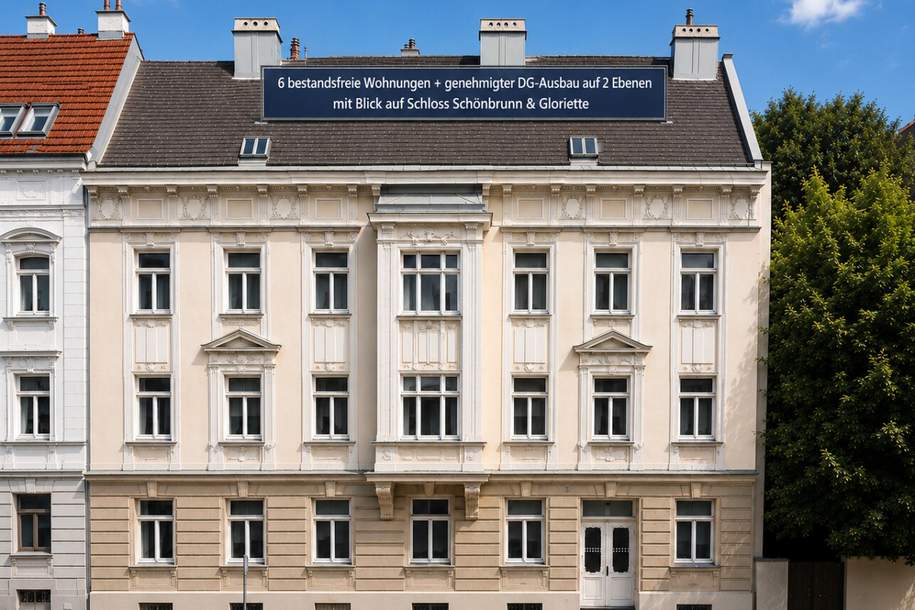 NÄHE SCHLOSS SCHÖNBRUNN | bestandasfreies Zinshaus mit 6 Wohneinheiten + genehmigter DG Ausbau auf 2 Ebenen | Top Lage Alt-Penzing | ZELLMANN IMMOBILIEN, Gewerbeobjekt-kauf, 2.980.000,€, 1140 Wien 14., Penzing