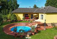 Licht, Luft und Freiheit: Bungalow mit großem 1.622 m2 Garten und Pool