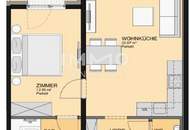 Bezirk Baden I Baujahr 2018 I Neubau I teilmöblierte 2 Zimmer Terrassenwohnung mit PKW Tiefgaragenplatz