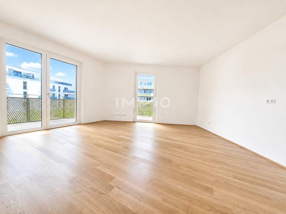Erstbezug im Hirschfeld: 3-Zimmer-Wohnung mit 26 m² Balkon, Parkblick &amp; nachhaltigem Wohnkomfort
