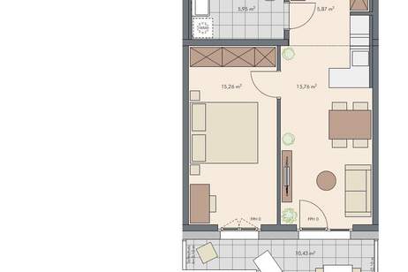 Stilvolle 2-Zimmer Wohnung mit sonnigem Balkon, Wohnung-kauf, 251.000,€, 1220 Wien 22., Donaustadt