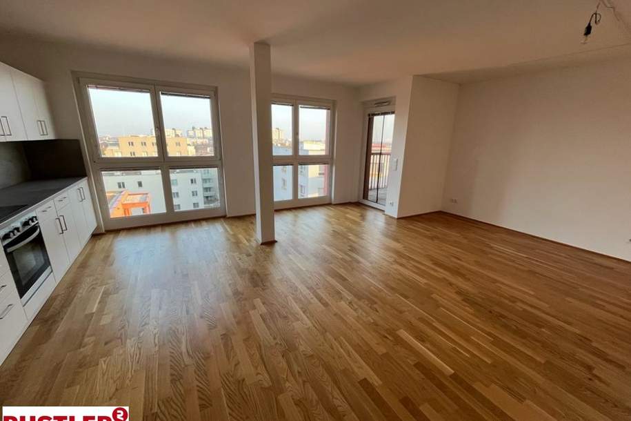 Helle 3-Zimmer-Wohnung mit schönem Ausblick - Geräumiges Wohnzimmer, Wohnung-miete, 1.299,00,€, 1120 Wien 12., Meidling