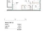 3-Zimmer Neubauwohnung mit Balkon im VKB Park Mercurius - 75,96 WFL + 11,82 m² Loggia