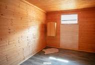Naturnah wohnen mit vielfältigen Nutzungsmöglichkeiten – charmantes Holzblockhaus mit Wintergarten und Sauna in Stratzing