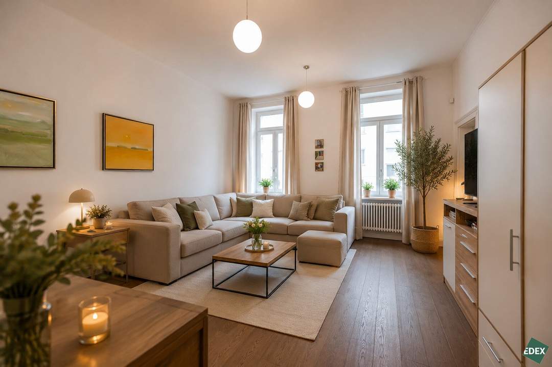 Ruhelage zum Innenhof: 2-Zimmer-Altbau mit Balkon