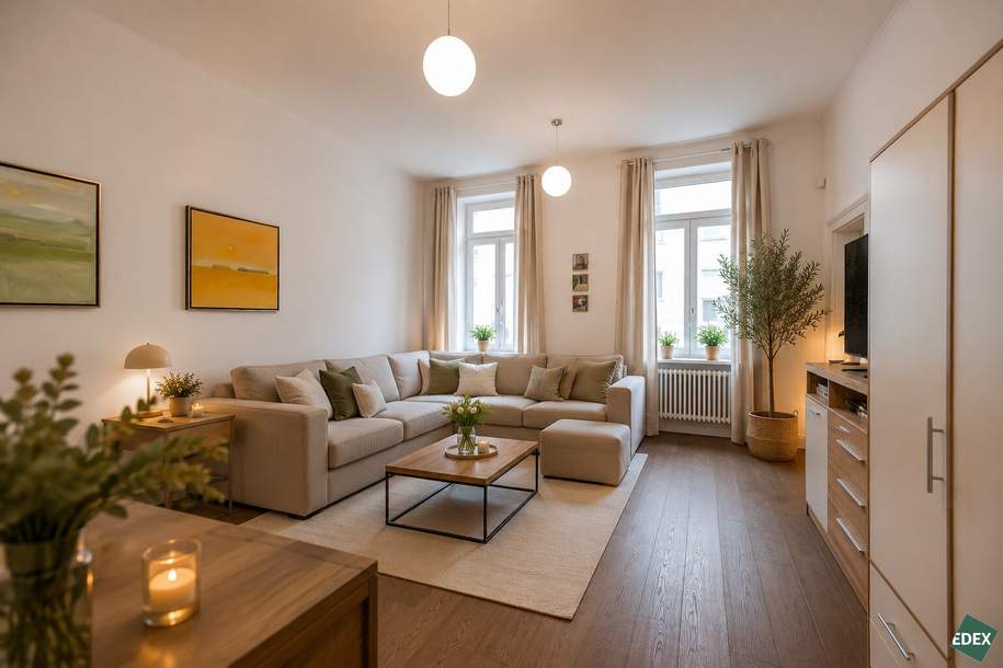 Ruhelage zum Innenhof: 2-Zimmer-Altbau mit Balkon, Wohnung-kauf, 490.000,€, 1030 Wien 3., Landstraße