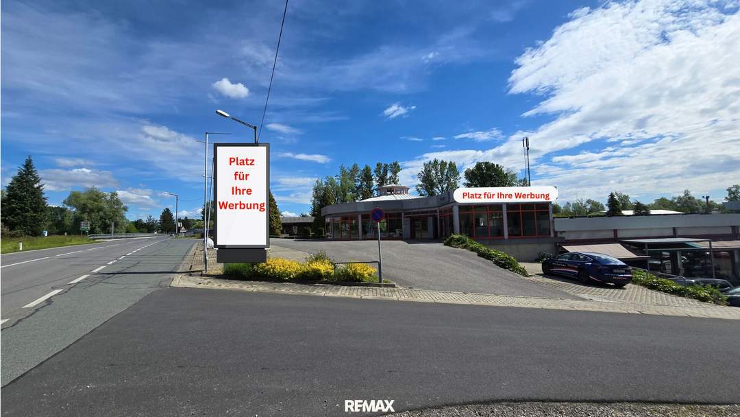 Flexible Gewerbefläche in Spielfeld – 330 m² Halle, 700 m² Freifläche, teilbar und bestens sichtbar