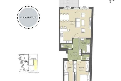 DREI ZIMMER mit BALKON ++ ideal für Familien, Wohnung-kauf, 459.000,€, 3400 Tulln
