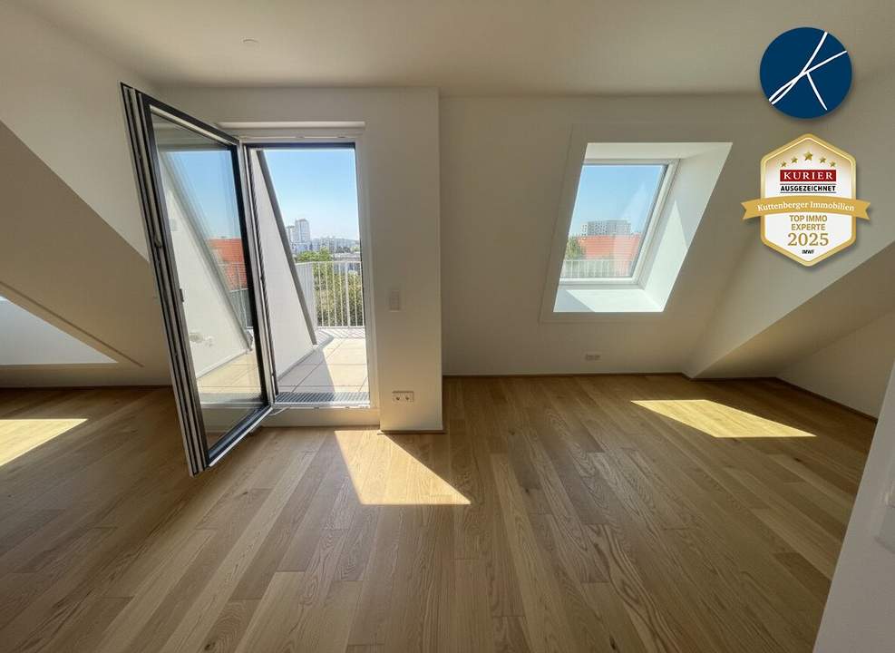 U6 Erlaaer Straße: Die perfekte „Single-Penthouse-Wohnung mit Ausblick“ im NEUBAU-ERSTBEZUG