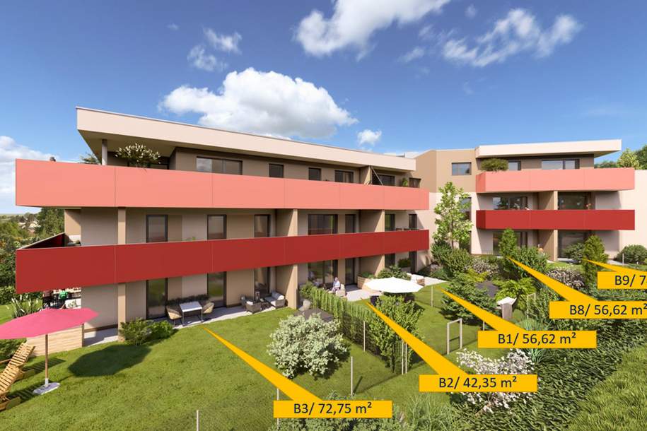 Ideale 2-Zi Gartenwohnung in den STADTTERRASSEN PEUERBACH - provisionsfrei! *JETZT Frühkäufer-Rabatt*, Wohnung-kauf, 287.615,€, 4722 Grieskirchen