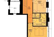 Bis Feb. 2028 befristet vermietete klimatisierte Dachgeschoss Maisonette mit 2 Terrassen und Kamin nahe Uno City!