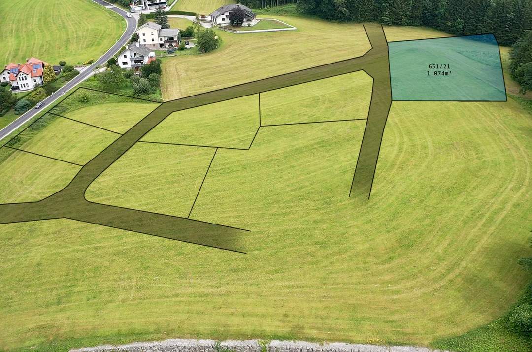 Wohnen im Grünen &amp; doch stadtnah! 1.074m² Baugrund mit traumhaftem Ausblick in ruhiger/grüner Lage!