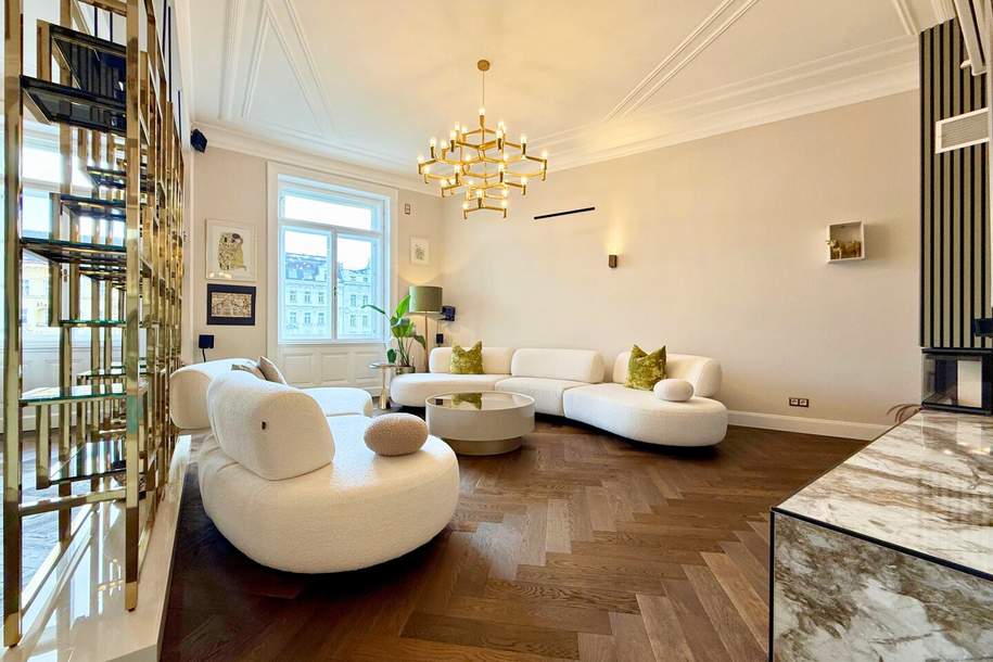 Altbau in Perfektion - Vollständig saniertes Altbaujuwel am Naschmarkt | 167 m² Eleganz mit Parkblick, Wohnung-kauf, 1.690.000,€, 1060 Wien 6., Mariahilf