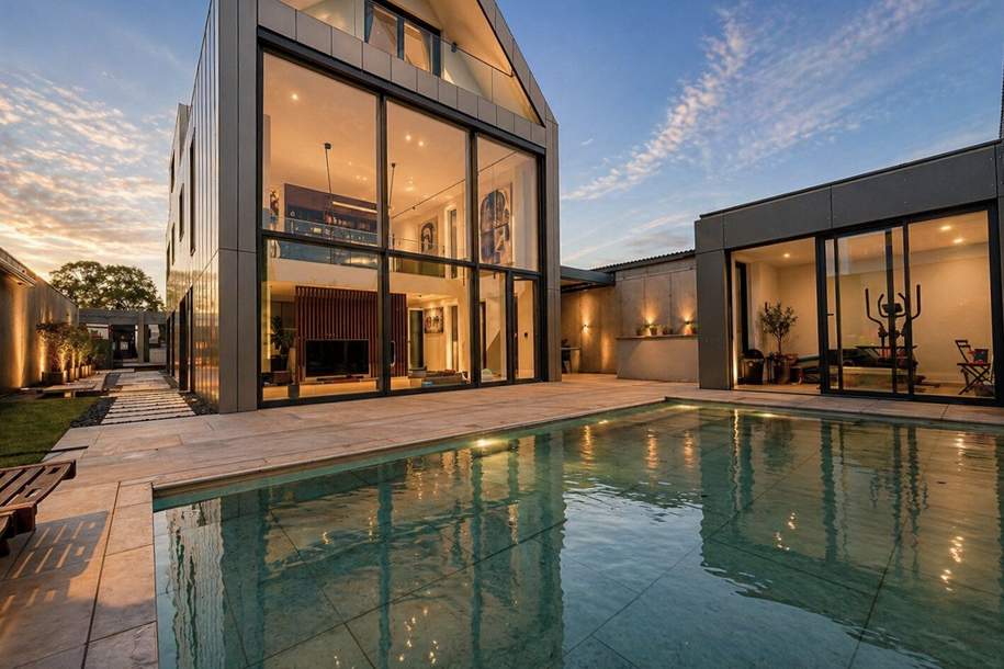 Architektur. Privatsphäre. Perfektion. Luxuriöse Architekten-Villa mit einzigartigem Magic Pool und Premium-Ausstattung!, Haus-kauf, 1.350.000,€, 2320 Bruck an der Leitha