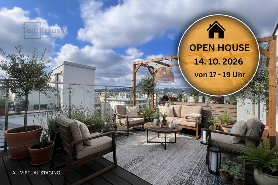 GOLDENER ALBATROSS | FREIRAUM ÜBER DEN DÄCHERN – ELEGANTE 3-ZIMMER-WOHNUNG MIT DACHTERRASSE, Wohnung-kauf, 899.900,€, 1200 Wien 20., Brigittenau