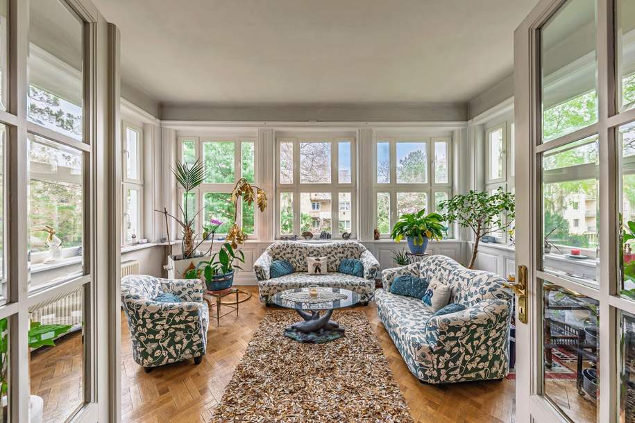 Altbau-Residenz I Böcklinstraße I Wohnsalon/Klavier/Konzertzimmer I historische Veranda &amp; Bleiglasfenster I Lift, Wohnung-kauf, 1.999.000,€, 1020 Wien 2., Leopoldstadt