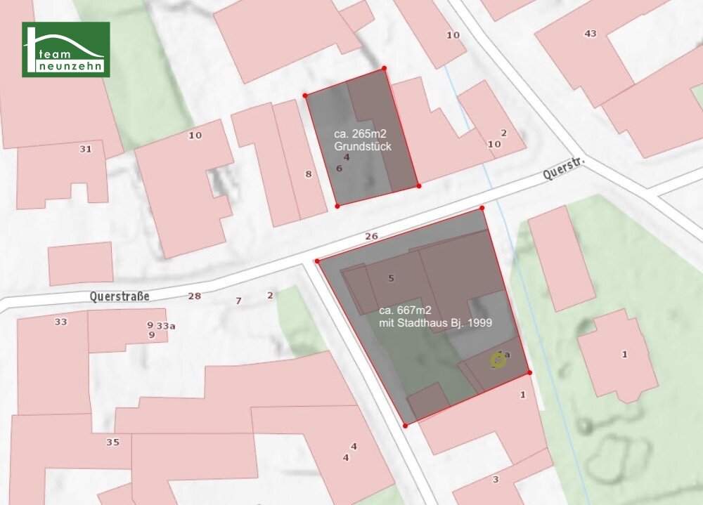 Geniales Stadthaus Bj. 1999 + moderner Neubau mit ca. 134m² Wnfl. gleich gegenüber. (genehmigt & mit ca. 12Monaten Bauzeit)