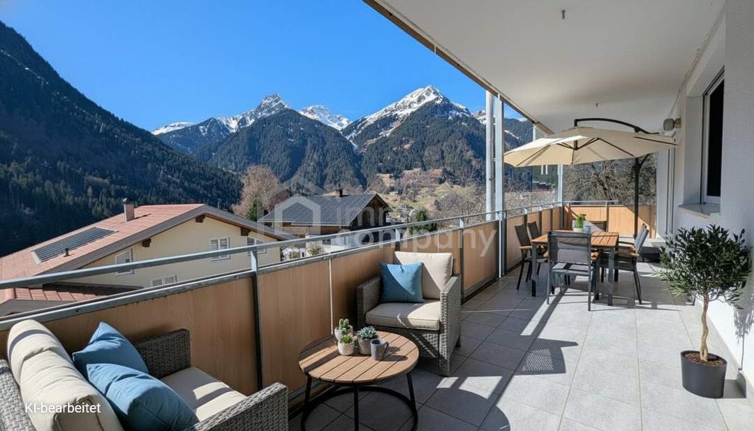Großzügige 3-Zi-Terrassenwohnung in St. Gallenkirch | 88 m² Wfl. | 20,5 m² Panorama-Südwestterrasse mit Bergblick | 2 TG-Stellplätze | Fußbodenheizung