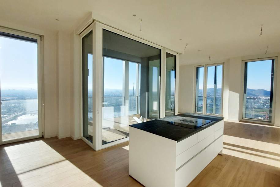 Erstbezug – 3-Zi.-Wohnung mit Rooftop Pool &amp; Sauna, Wohnung-miete, 3.390,00,€, 1210 Wien 22., Donaustadt