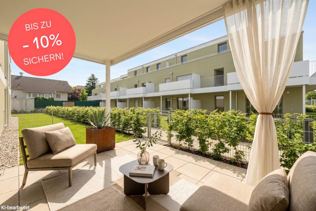 BIS ZU -10% PREISNACHLASS! Durchdachte 3-Zimmer-Wohnung | Garten aus allen Räumen begehbar | Große Terrasse | Provisionsfrei