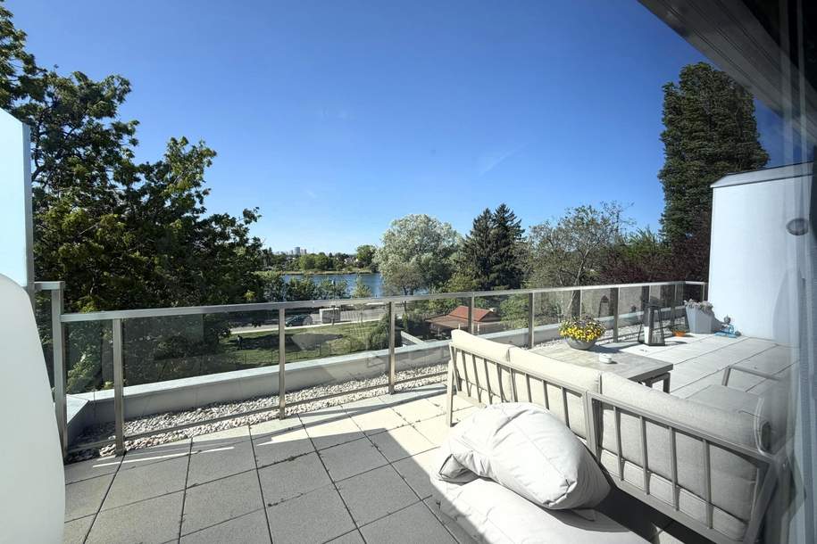 Klimatisierte 4 Zimmer und 2 Terrassen mit Blick auf die alte Donau // Air conditioned 4 rooms and 2 terraces viewing the alte Donau //, Wohnung-miete, 3.881,45,€, 1210 Wien 22., Donaustadt