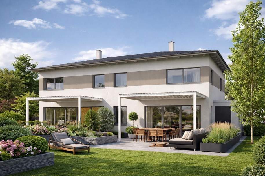 Neues Zuhause in Schleißheim: Doppelhaushälfte mit großzügigen Garten in absoluter Ruhelage! Top 1, Haus-kauf, 438.530,€, 4600 Wels-Land