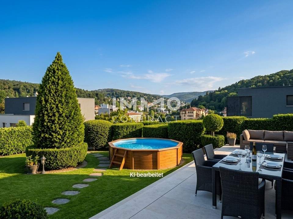 Ihr privates Gartenparadies in Döbling – Charmantes Gartenhaus mit Pool, Sonnenterrasse & traumhaftem Ausblick!