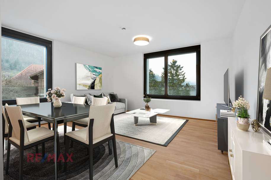 Neubau-Highlight: 2-Zimmer-Wohnung in Haselstauden zum Erstbezug, Wohnung-miete, 1.101,16,€, 6850 Dornbirn