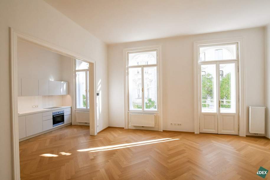 Open-ended letting: Elegant 4-room flat in an old building with balcony in a prime city centre location, Wohnung-miete, 2.995,00,€, 1010 Wien 1., Innere Stadt