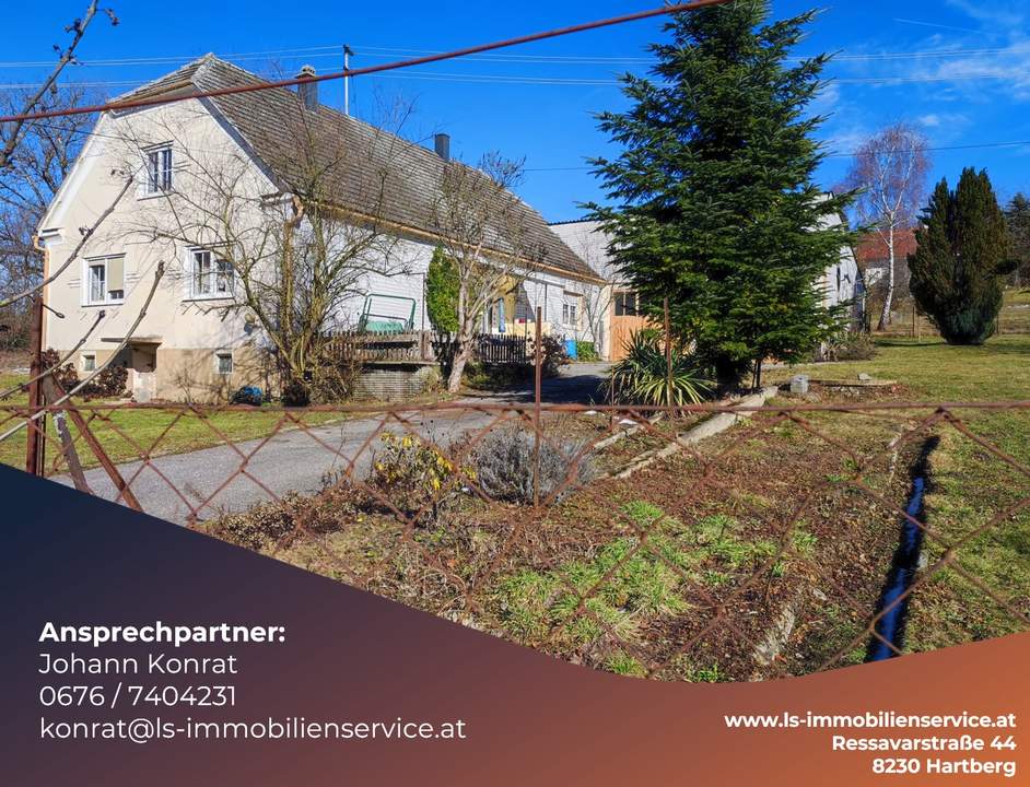 Großzügige Liegenschaft mit Wohnhaus, Halle und 2.427 m² Grund in Litzersdorf