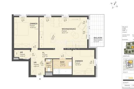 KREMSER WOHNDOMIZIL3Zi- 77qm Balkoneigentum, Lift, Eigentum, Lift, Tiefgarage, in beliebter Grünruhelage, Wohnung-kauf, 265.000,€, 3500 Krems an der Donau(Stadt)