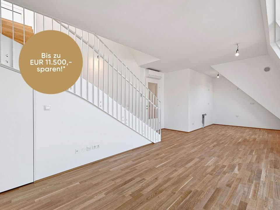 HOCH HINAUS >> großzügig Wohnen im 2. Dachgeschoss >> Dachterrasse mit Wien-Blick